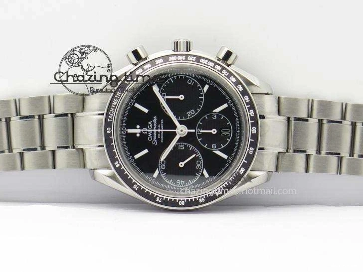 0228 Cozy Speedmaster Racing 40mm SS Black Dial On SS Bracelet A7750 ( Free Rubber Strap ) 8252